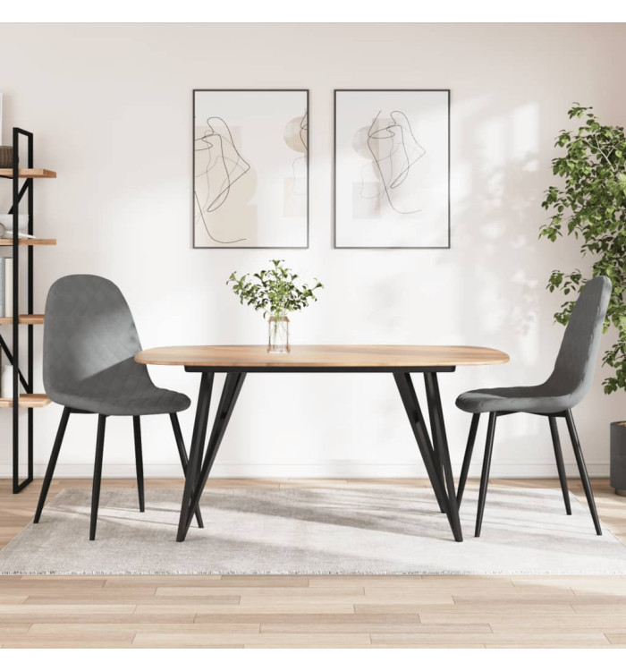 Chaises à manger lot de 2 Gris clair Velours | Mobilier & Déco