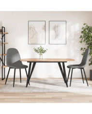 Chaises à manger lot de 2 Gris clair Velours | Mobilier & Déco