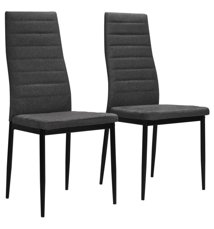 Chaises à manger lot de 2 gris foncé tissu | Mobilier & Déco