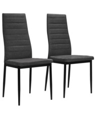 Chaises à manger lot de 2 gris foncé tissu | Mobilier & Déco
