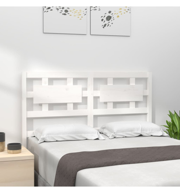 Tête de lit Blanc 125,5x4x100 cm Bois massif de pin | Mobilier & Déco