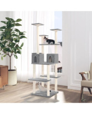 Arbre à chat avec griffoirs en sisal Gris clair 167 cm | Mobilier & Déco