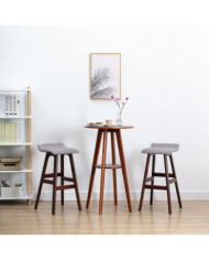Tabourets de bar lot de 2 gris clair tissu | Mobilier & Déco