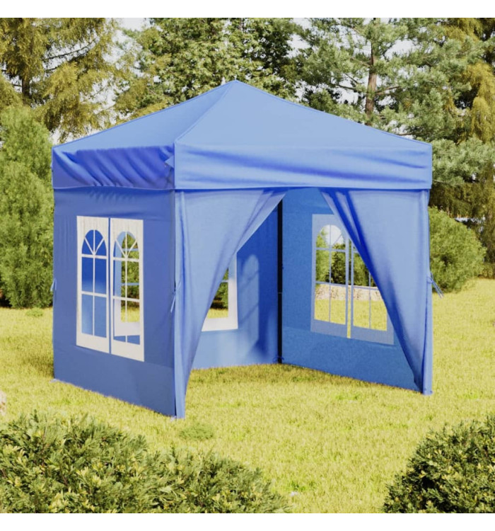 Tente de réception pliable avec parois Bleu 2x2 m | Mobilier & Déco