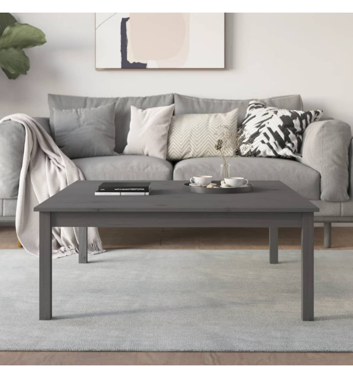 Table basse Gris 100x100x40 cm Bois massif de pin | Mobilier & Déco