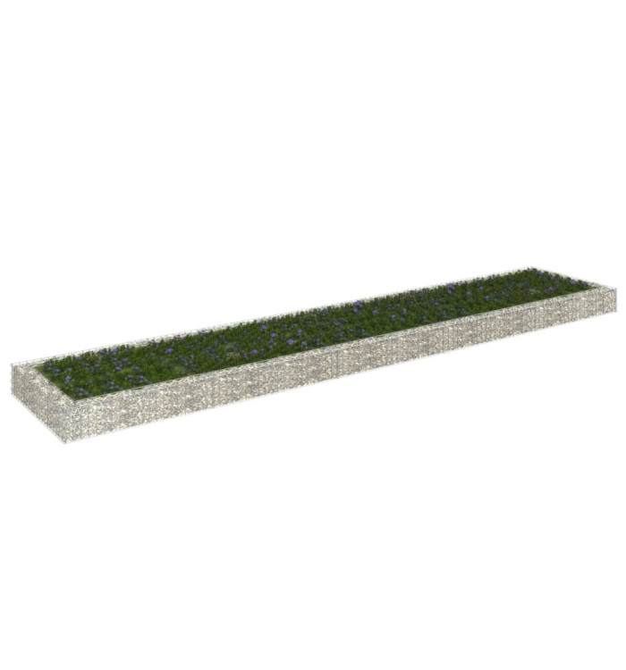 Lit surélevé à gabion Acier galvanisé 500x100x20 cm | Mobilier & Déco