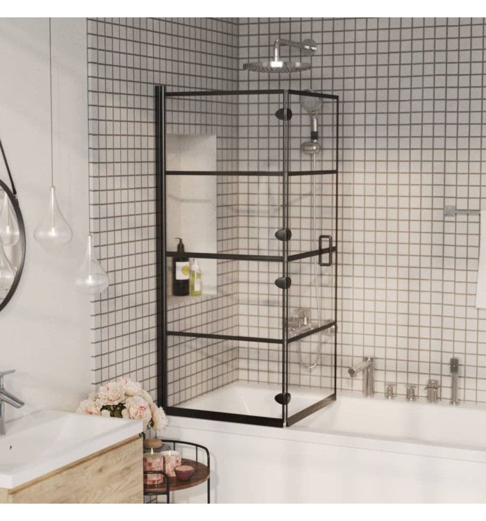 Cabine de douche pliable ESG 120x140 cm Noir | Mobilier & Déco