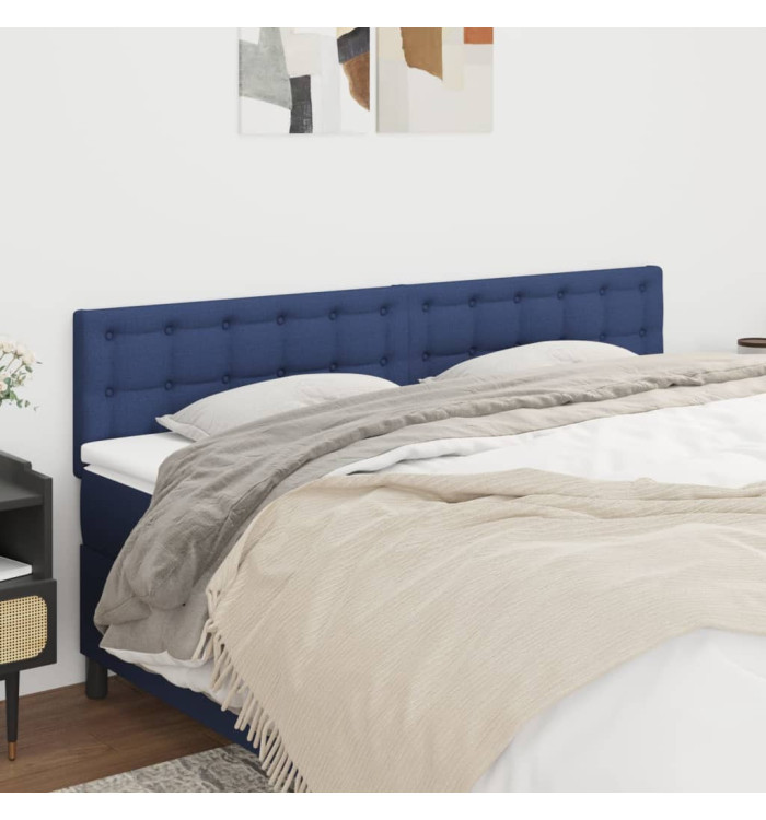 Têtes de lit 2 pcs Bleu 100x5x78/88 cm Tissu | Mobilier & Déco