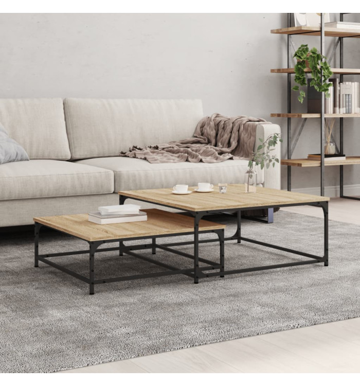 Tables basses gigognes 2 pcs chêne sonoma bois d'ingénierie | Mobilier & Déco