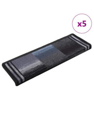 Tapis d'escalier autoadhésifs 5 pcs 65x21x4 cm Noir et gris | Mobilier & Déco