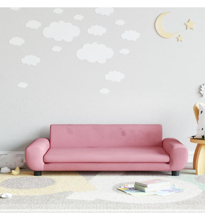 Canapé pour enfants rose 100x54x33 cm velours | Mobilier & Déco