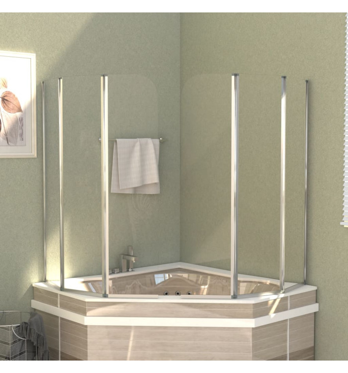 Enclos de bain 2 pcs 104x130 cm Verre trempé Transparent | Mobilier & Déco