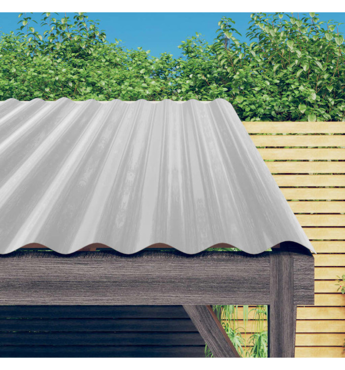 Panneaux de toit 12 pcs Acier enduit de poudre Argenté 80x36 cm | Mobilier & Déco