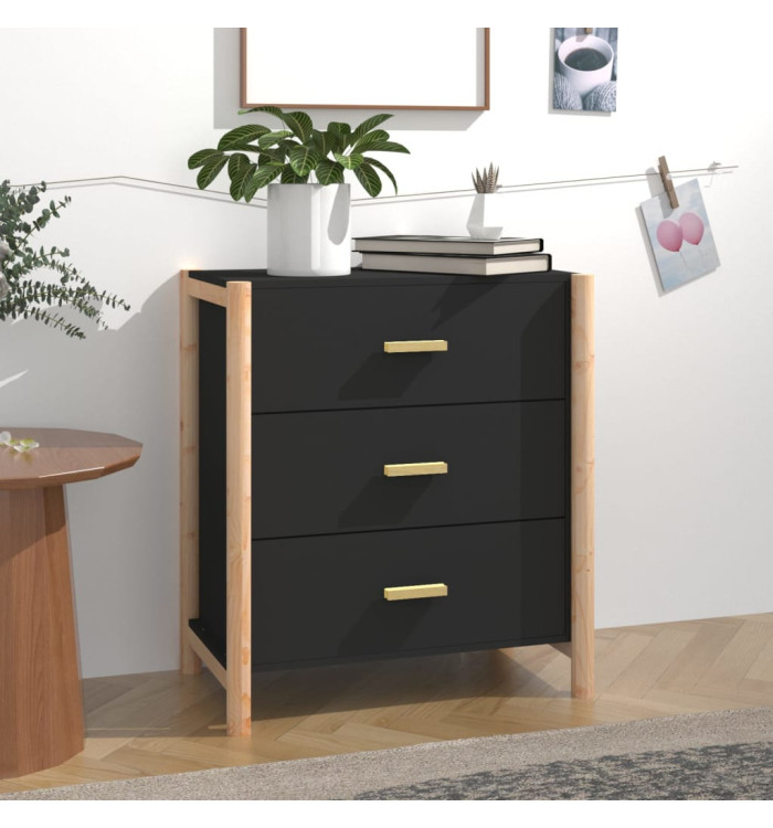 Buffet Noir 62x38x70 cm Bois d'ingénierie | Mobilier & Déco