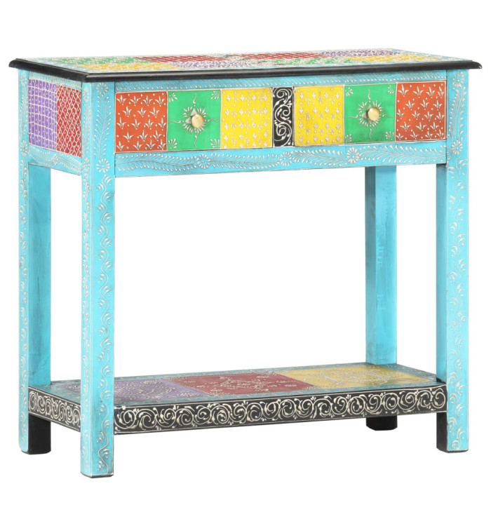 Table console peinte à la main 80x35x75 cm Bois de manguier | Mobilier & Déco