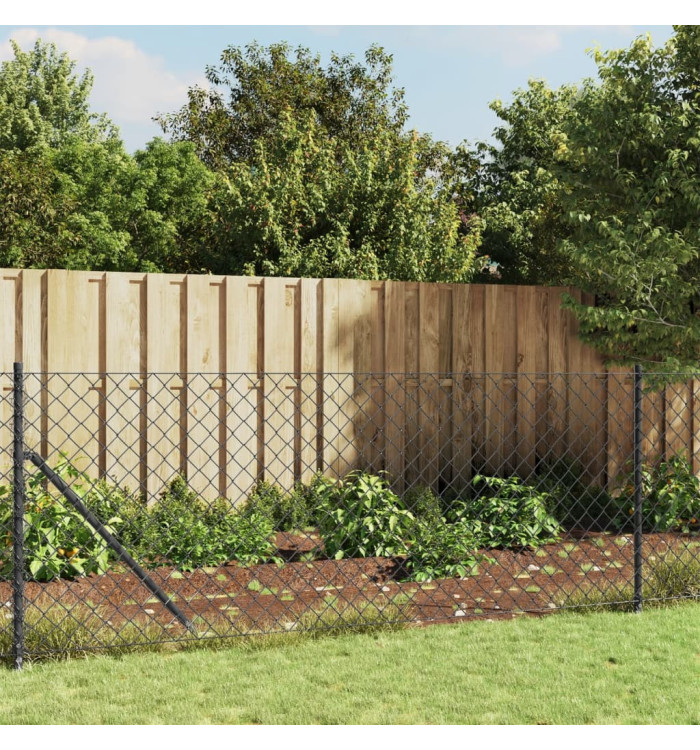 Clôture à mailles losangées anthracite 1x10 m | Mobilier & Déco