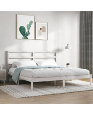 Cadre de lit sans matelas blanc 180x200 cm bois massif | Mobilier & Déco