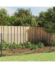 Clôture à mailles losangées avec ancrage anthracite 1,1x10 m | Mobilier & Déco
