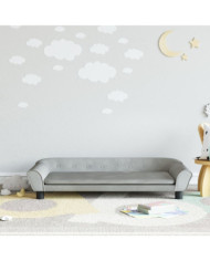Canapé pour enfants gris clair 100x50x26 cm velours | Mobilier & Déco