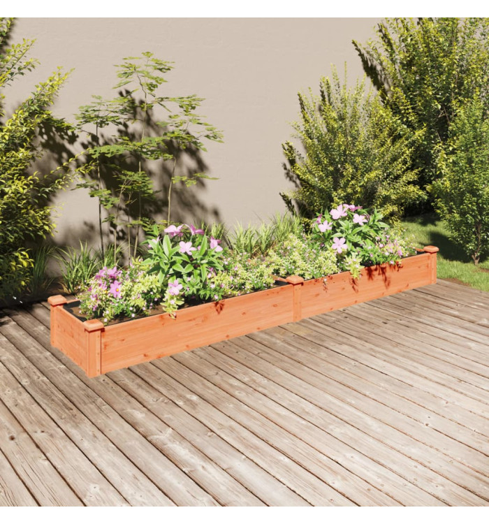 Lit surélevé de jardin doublure 240x45x25 cm bois massif sapin | Mobilier & Déco