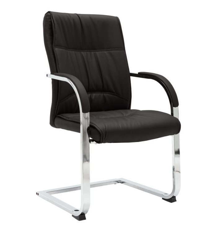 Chaise de bureau cantilever Noir Similicuir | Mobilier & Déco