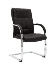 Chaise de bureau cantilever Noir Similicuir | Mobilier & Déco
