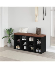 Banc à chaussures Noir 103x30x48 cm Bois d'ingénierie | Mobilier & Déco