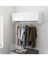 Garde-robe blanc brillant 100x32,5x35 cm bois d'ingénierie | Mobilier & Déco