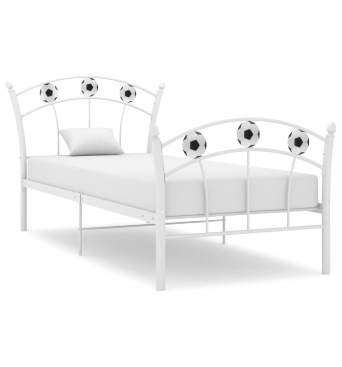 Cadre de lit sans matelas blanc métal 90x200 cm | Mobilier & Déco