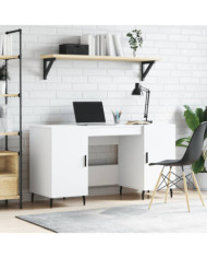 Bureau blanc 140x50x75 cm bois d'ingénierie | Mobilier & Déco