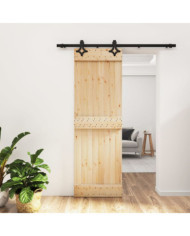 Porte coulissante et kit de quincaillerie 70x210 cm pin massif | Mobilier & Déco