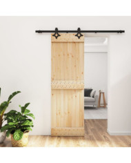 Porte coulissante et kit de quincaillerie 70x210 cm pin massif | Mobilier & Déco