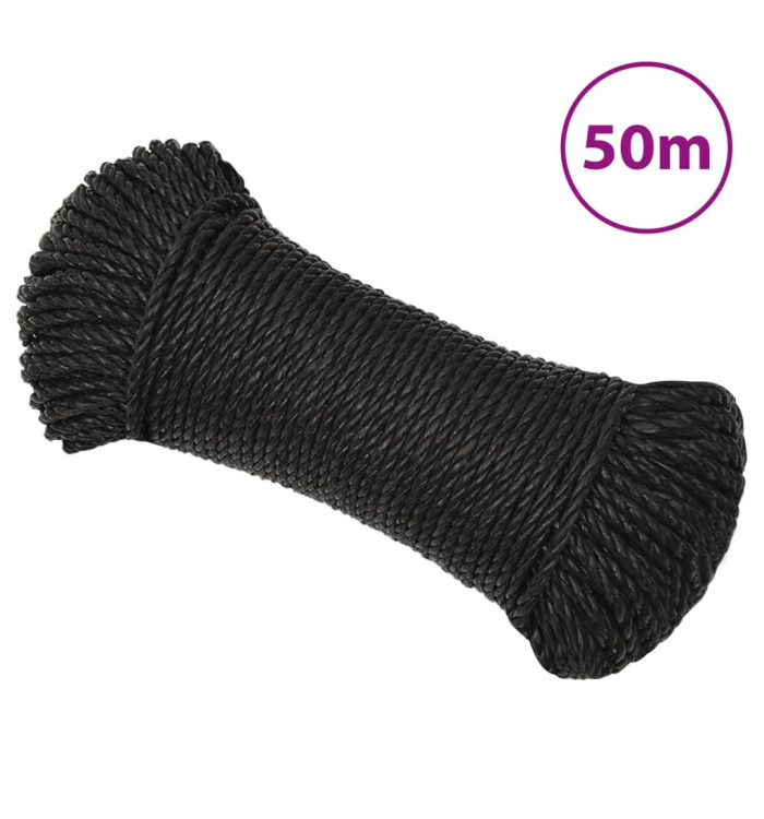 Corde de travail noir 3 mm 50 m polypropylène | Mobilier & Déco