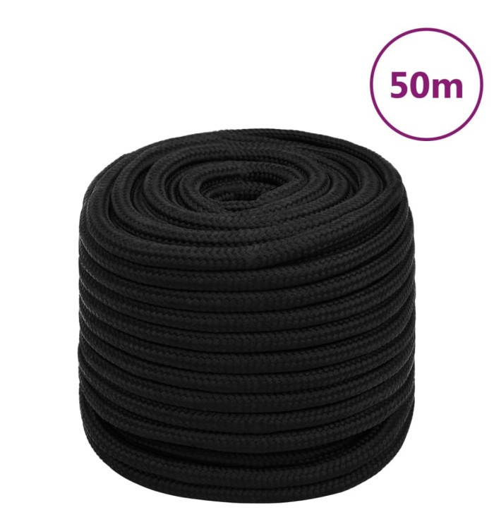 Corde de travail Noir 18 mm 50 m Polyester | Mobilier & Déco