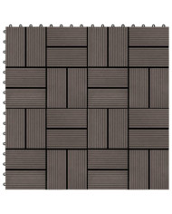 Carreaux de terrasse 22 pcs 30 x 30 cm 2 m² WPC Marron foncé | Mobilier & Déco