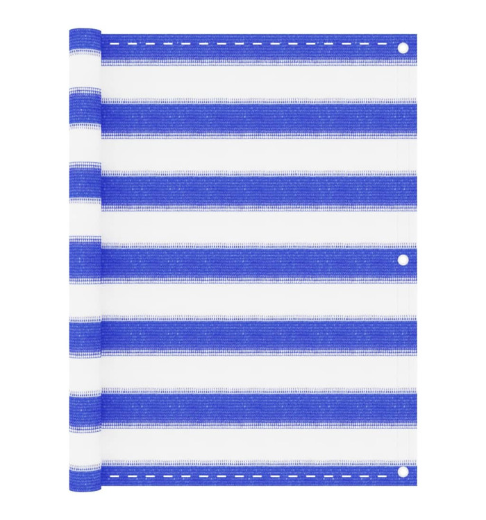 Écran de balcon Bleu et blanc 75x300 cm PEHD | Mobilier & Déco