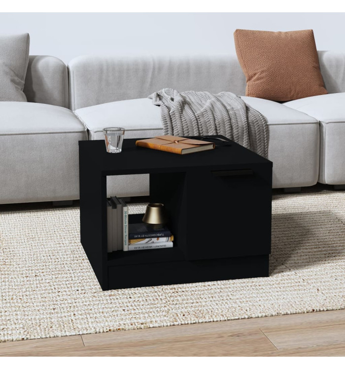 Table basse noir 50x50x36 cm bois d'ingénierie | Mobilier & Déco