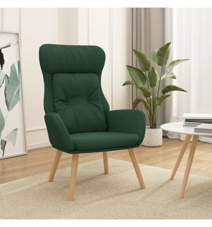 Chaise de relaxation Vert foncé Tissu | Mobilier & Déco