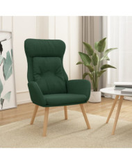 Chaise de relaxation Vert foncé Tissu | Mobilier & Déco