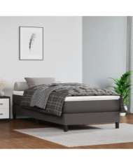 Matelas de lit à ressorts ensachés Gris 100x200x20cm Similicuir | Mobilier & Déco