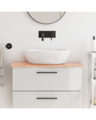Comptoir de salle de bain marron clair 80x30x2 cm bois traité | Mobilier & Déco