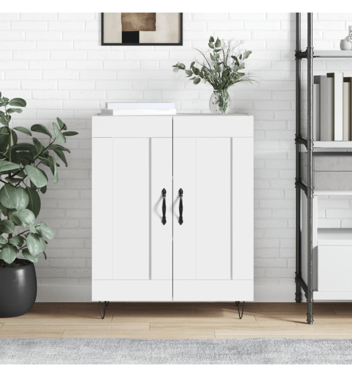 Buffet Blanc brillant 69,5x34x90 cm Bois d'ingénierie | Mobilier & Déco
