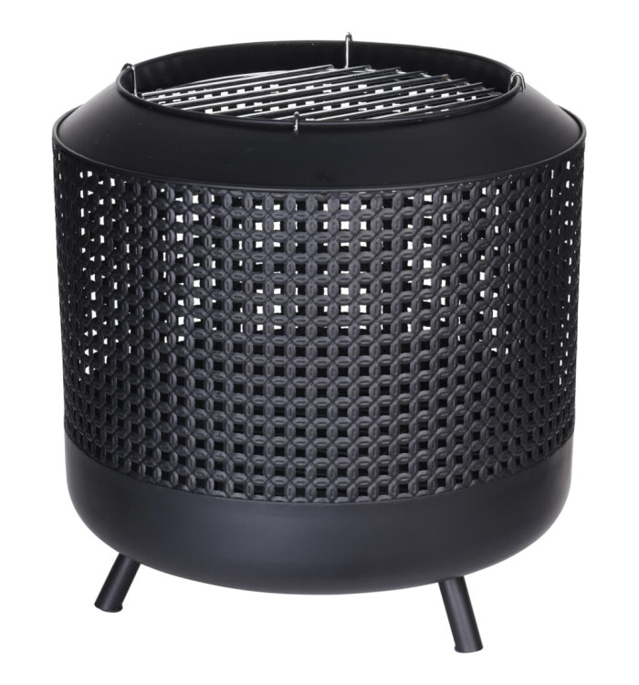 ProGarden Panier à feu avec grille de barbecue 50x51 cm Noir | Mobilier & Déco