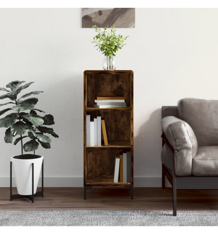 Buffet chêne fumé 34,5x32,5x90 cm bois d'ingénierie | Mobilier & Déco