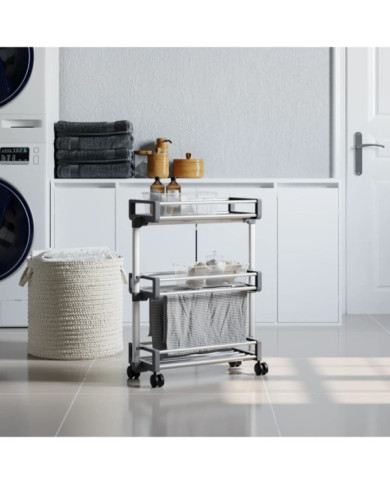 Chariot de rangement 59x20x75 cm aluminium | Mobilier & Déco