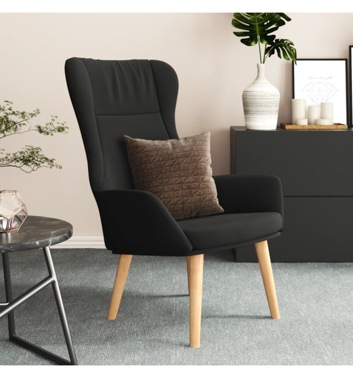 Chaise de relaxation Noir Tissu | Mobilier & Déco
