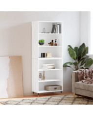 Buffet blanc 69,5x32,5x180 cm bois d'ingénierie | Mobilier & Déco