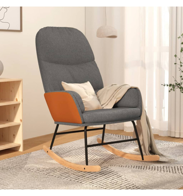 Chaise à bascule Gris clair Tissu | Mobilier & Déco