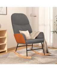 Chaise à bascule Gris clair Tissu | Mobilier & Déco