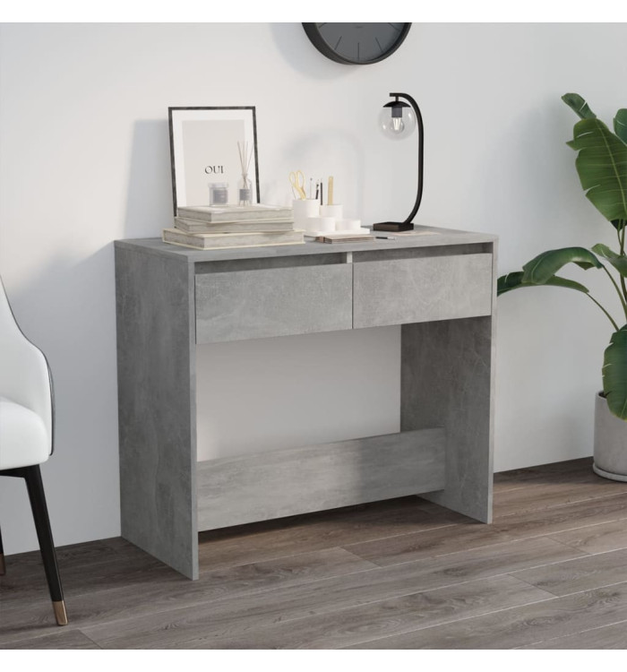 Table console gris béton 89x41x76,5 cm bois d'ingénierie | Mobilier & Déco